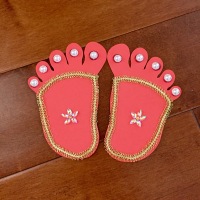 Lord Krishna's feet - DIY for Janmasthami
